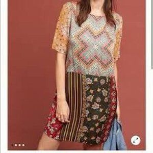 Anthropologie Tiny patterned mini dress